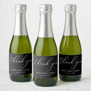 Minimalist Elegance Calligraphy Pick Colour Mini Sparkling Wine Label