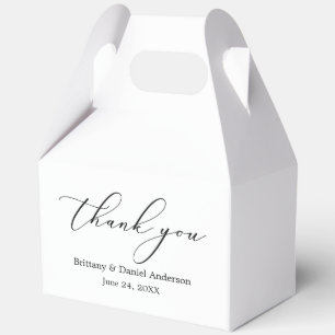 Minimalist Elegance Calligraphy Wedding Gable Favor Box