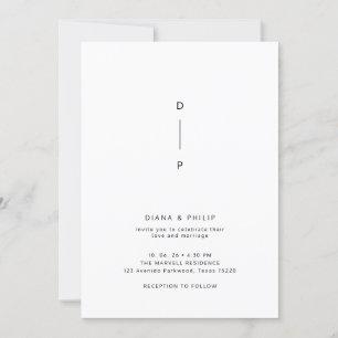 Minimalist Elegance Couple Initials Wedding Invitation