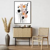 Minimalist Elegance Flowers Modern Art Poster
