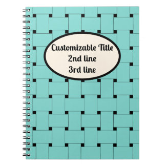 Minimalist Elegance: Woven Straps. Blue on Black Notebook