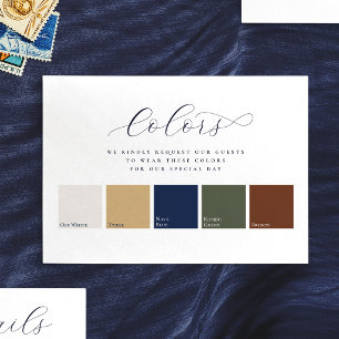 Minimalist Elegant 5 Colours Wedding Attire Enclosure Card