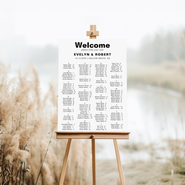 Minimalist Elegant Alphabetical Seating Chart (Creator Uploaded)