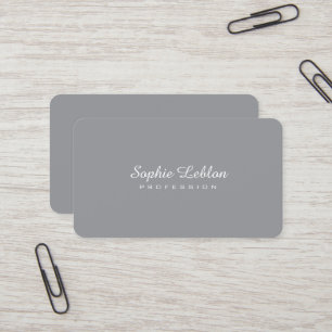 Minimalist Elegant Basic Simple Plain Grey Business Card