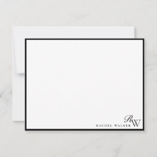 Minimalist Elegant Black and White Monogram Card