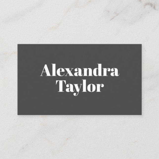 Minimalist Elegant Black and White Professional  Business Card (Front)