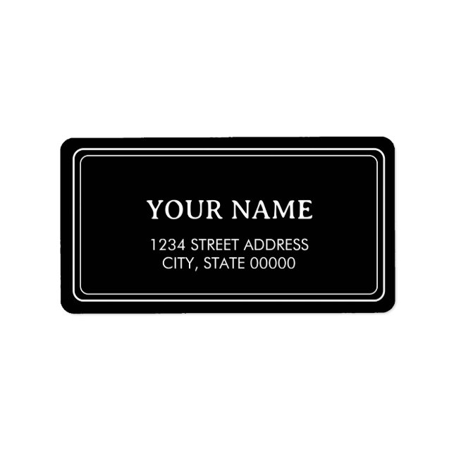 Minimalist Elegant Black  Label (Front)