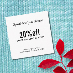 Minimalist Elegant Black White Beauty  Discount Card