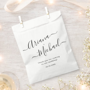 Minimalist Elegant Black white Mint to be Wedding  Favour Bag