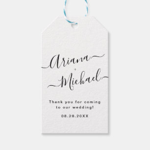 Minimalist Elegant Black white Mint to be Wedding Gift Tags