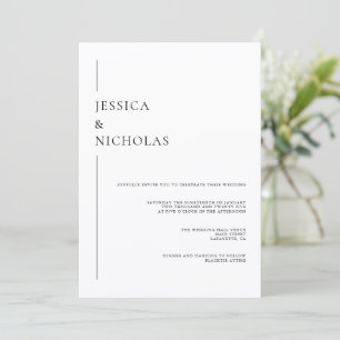Minimalist Elegant Black & White Wedding Invitation