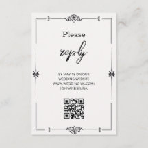 Minimalist Elegant Boho Wedding Response Card 