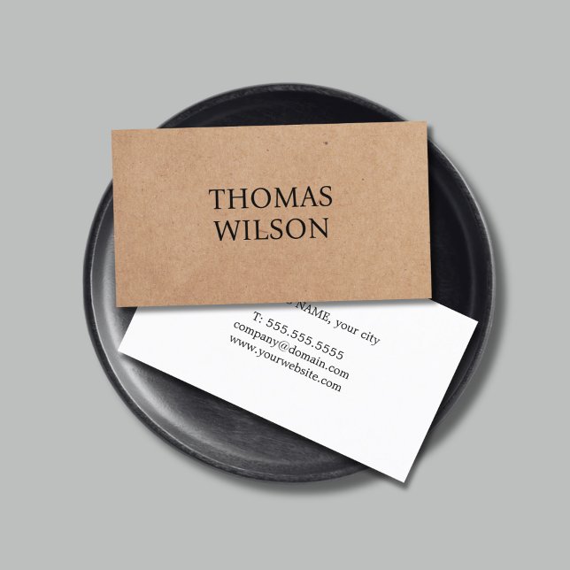 Minimalist Elegant Bold Printed  Kraft Consultant  Business Card (Creator Uploaded)