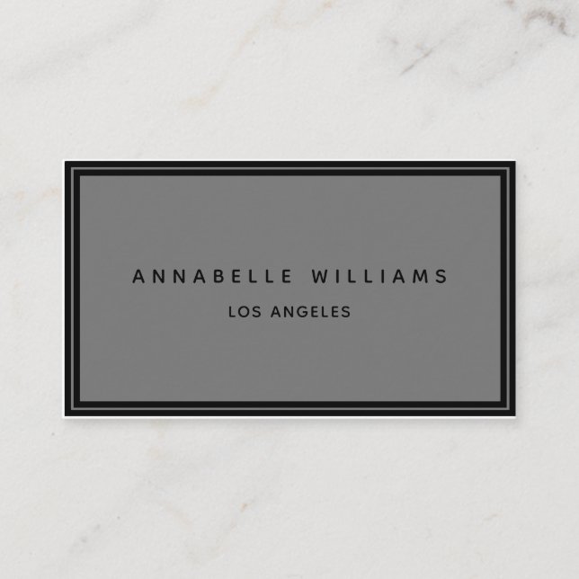 Minimalist Elegant Boutique Charcoal Black Business Card (Front)