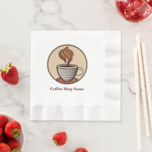 Minimalist Elegant Brown Coffee  espresso shop Napkin