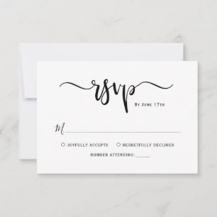 Minimalist Elegant Calligraphy Script Wedding RSVP Card
