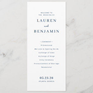 Minimalist Elegant Ceremony Serif Program