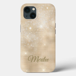 Minimalist Elegant Champagne Sparkle iPhone 13 Case