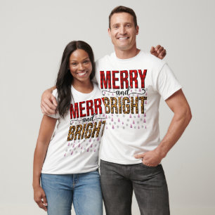 Minimalist Elegant Christmas Merry and Bright T-Shirt
