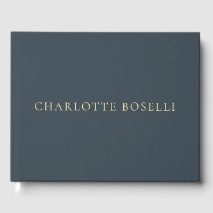 Minimalist Elegant Classical Professional Charcoal Guest Book
