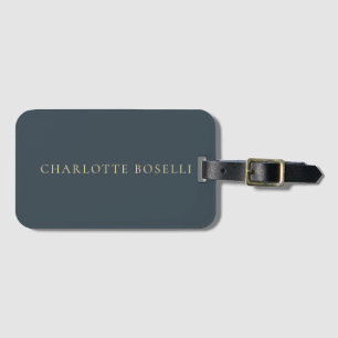 Minimalist Elegant Classical Professional Charcoal Luggage Tag