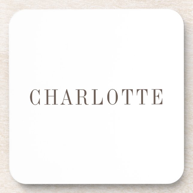 Minimalist Elegant Classical Professional Name Coaster (Front)