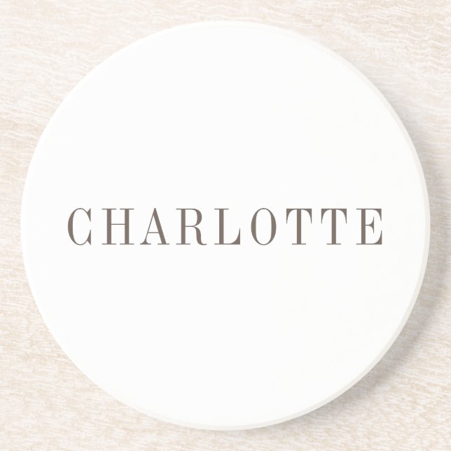 Minimalist Elegant Classical Professional Name Coaster (Front)