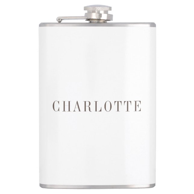 Minimalist Elegant Classical Professional Name Hip Flask (Front)