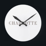 Minimalist Elegant Classical Professional Name Round Clock<br><div class="desc">Various Size and Type Options, Easy to Use Creation Tool. You Only Need to Change Name.</div>