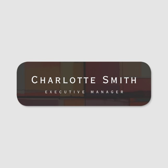 Minimalist Elegant Classical Professional Name Tag (Front)