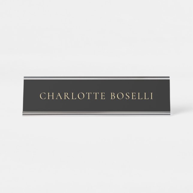 Minimalist Elegant Classical Professional Simple Desk Name Plate (Front)