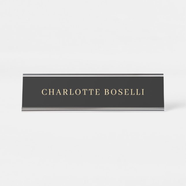 Minimalist Elegant Classical Professional Simple Desk Name Plate (Front)