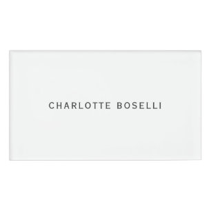 Minimalist Elegant Classical Professional Simple Name Tag