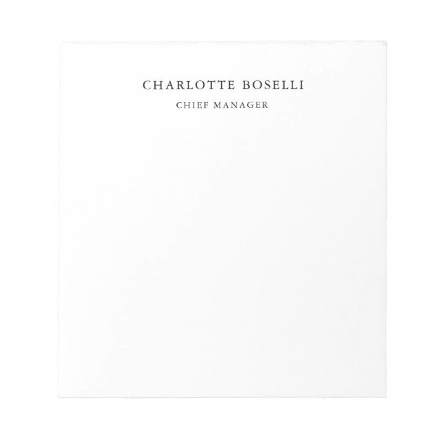 Minimalist Elegant Classical Professional Simple Notepad (Front)