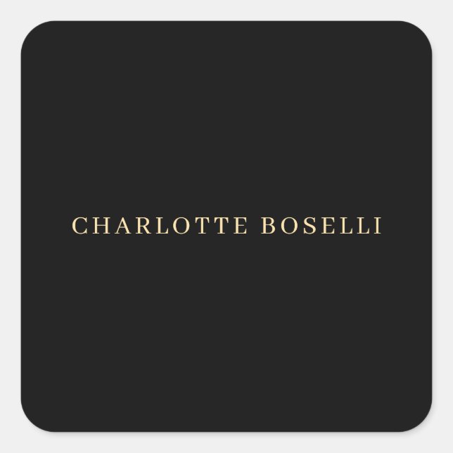 Minimalist Elegant Classical Professional Simple Square Sticker (Front)