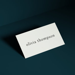 Minimalist Elegant Clean Light Beige Bold Business Card