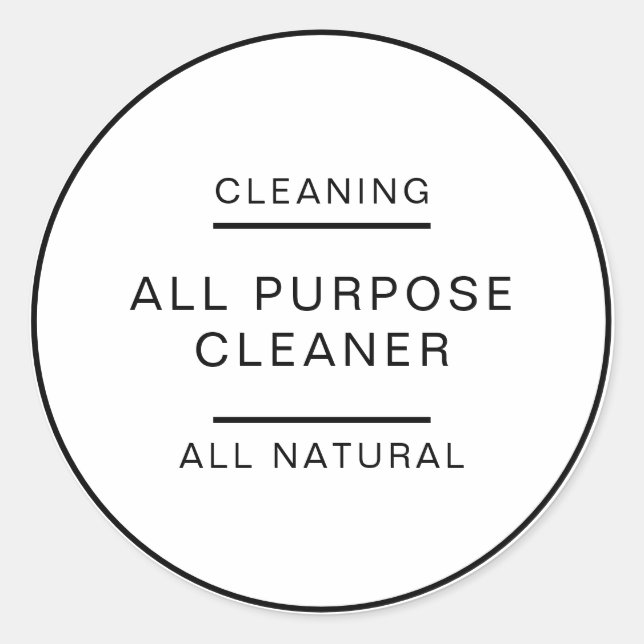 Minimalist Elegant Cosmetic Cleaning Product White Classic Round Sticker (Front)