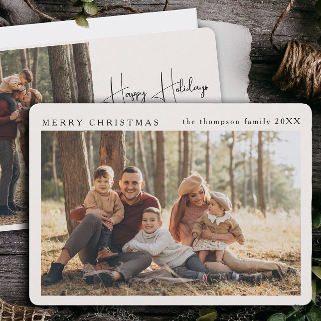 Minimalist Elegant Custom Christmas Simple Photo Holiday Card (Creator Uploaded)