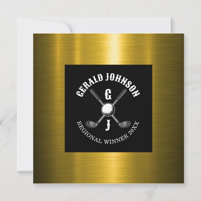 Minimalist Elegant Custom Golf Monogram Design Invitation (Front)