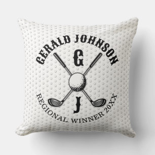 Minimalist Elegant Custom Golf Monogram Design Throw Pillow