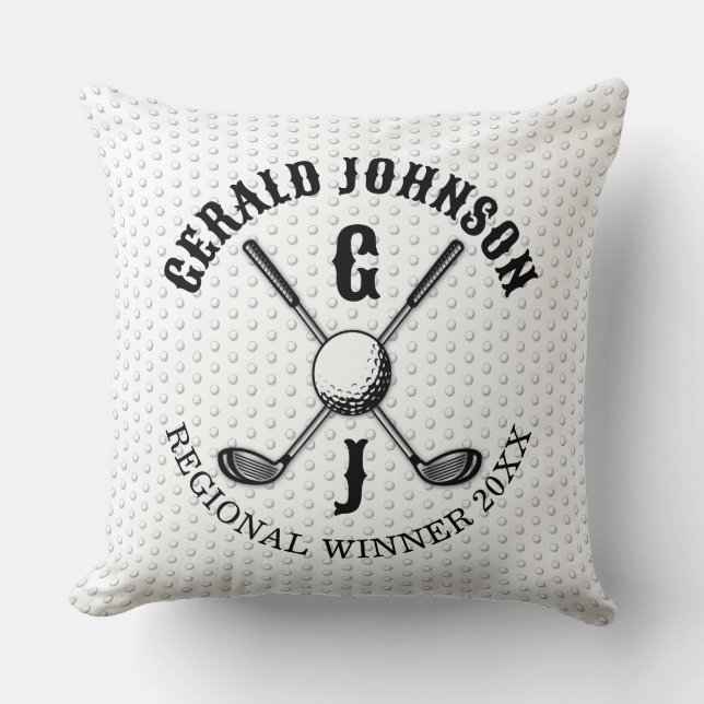Minimalist Elegant Custom Golf Monogram Design Throw Pillow (Front)