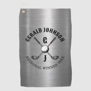 Minimalist Elegant Custom Golf Monogram Design Towel