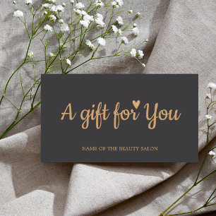 Minimalist Elegant Dark Grey Golden Salon Gift