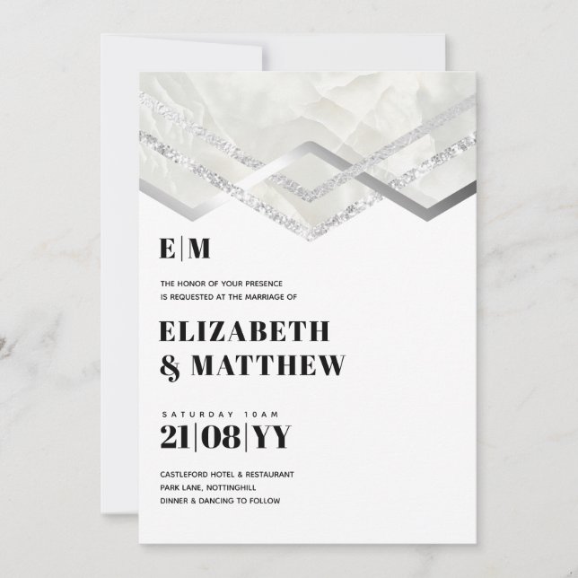 Minimalist Elegant DECO Typography Wedding (Front)