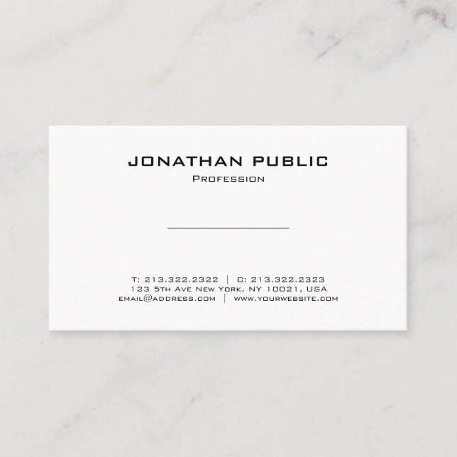 Minimalist Elegant Design Modern Professional Business Card (Front)