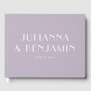 Minimalist Elegant Dusty Lilac Wedding Guest Book