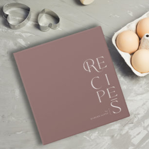 Minimalist Elegant Dusty Purple Recipe  Binder