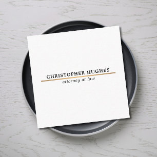 Minimalist Elegant Faux Copper Line Attorney Square Business Card