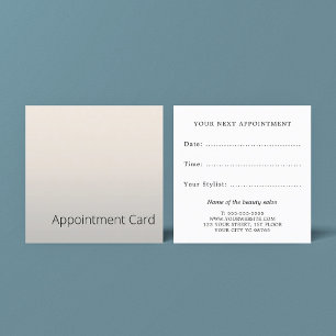 Minimalist Elegant Faux Silver Beauty Salon  Appointment Card