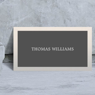 Minimalist Elegant Faux Silver Black Consultant  Business Card